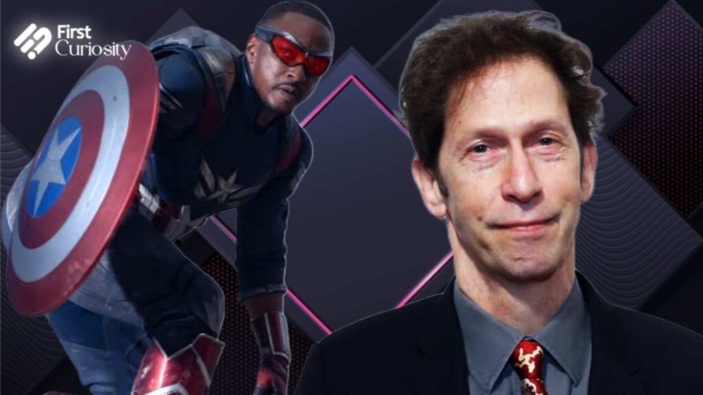 Anthiny Mackie as Captain America and Tim Blake Nelson