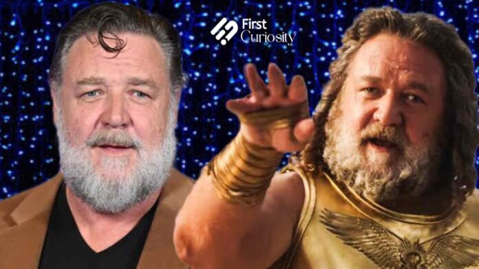 Russell Crowe and him as Zeus in 'Thor Love and Thunder'