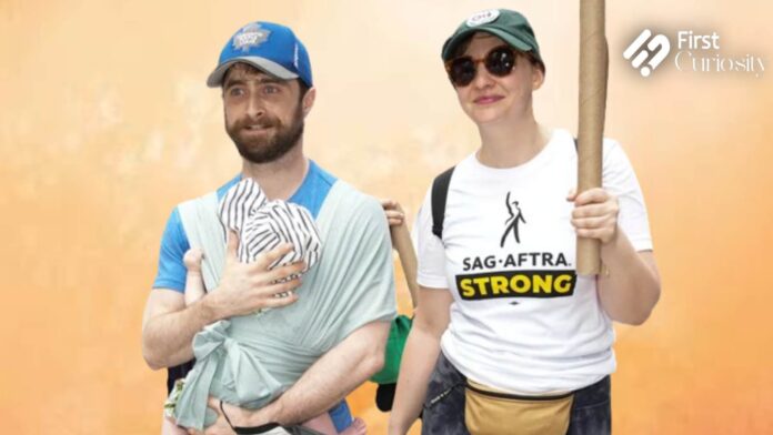 Daniel Radcliffe with his child and partner