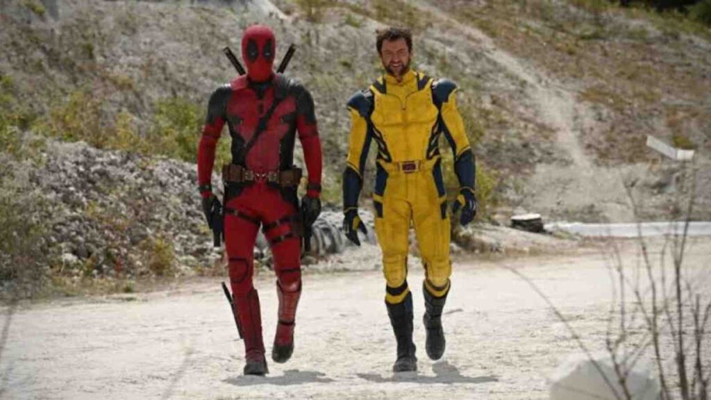 Ryan Reynolds and Hugh Jackman as Deadpool and Wolverine