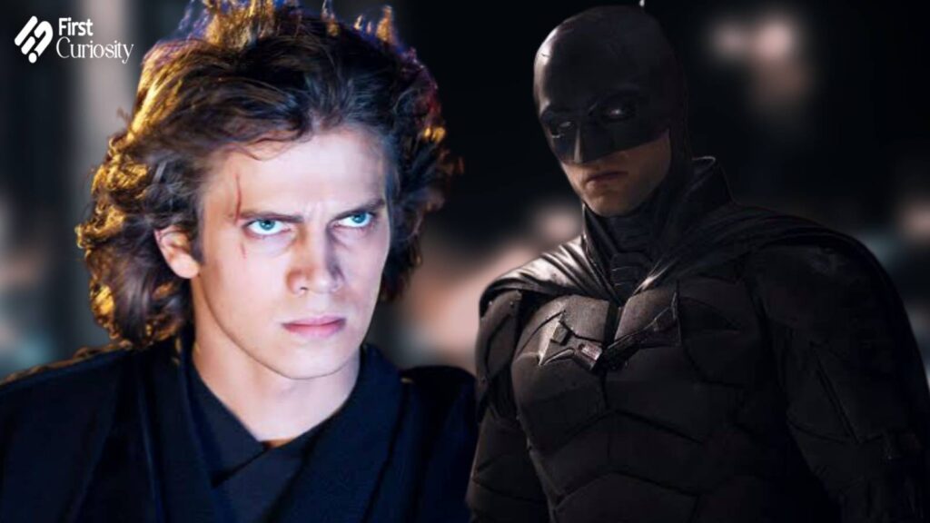 Hayden Christensen as Anakin Skywalker and Robert Pattinson as Batman 