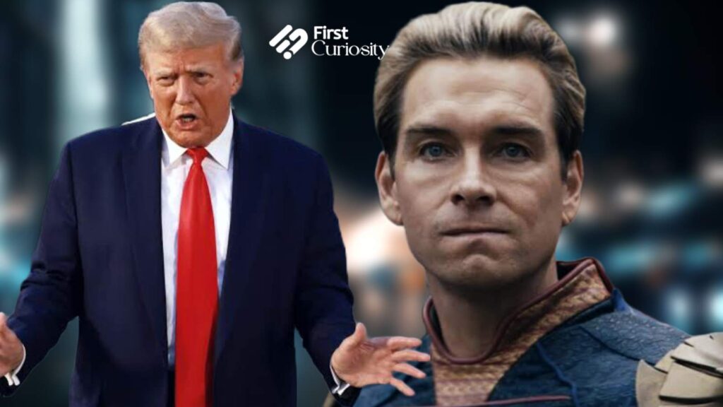 Donald Trump and Anthony Starr as Homelander in The Boys
