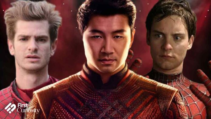 Andrew Garfield in Amazing Spider man, Shang Chi, and Tobey Maguire in Spider Man