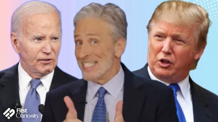 Joe Biden, Jon Stewart and Donald Trump