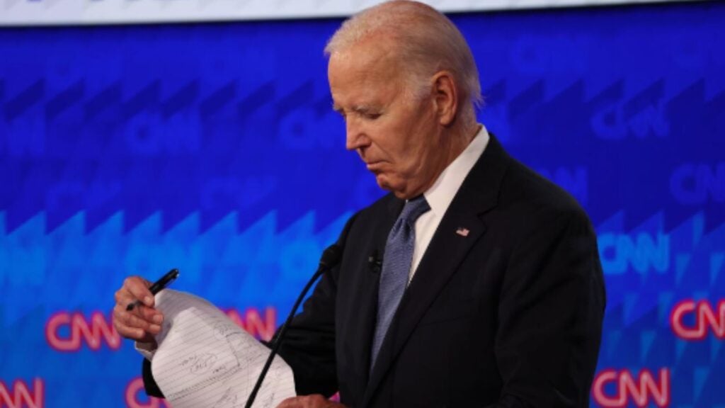 Joe Biden at the Presidential debate (Credit: AFP)