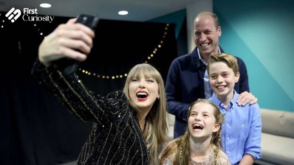 Taylor Swift with Prince Williams, Princess Charlotte and Prince George