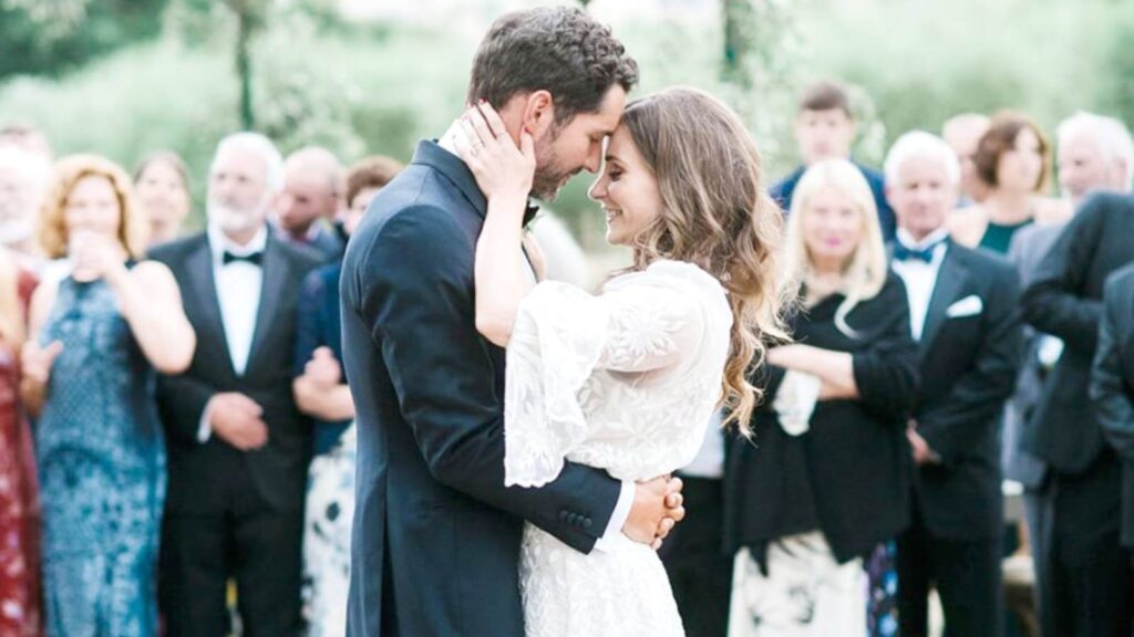 Tom Ellis And Meagan at their wedding