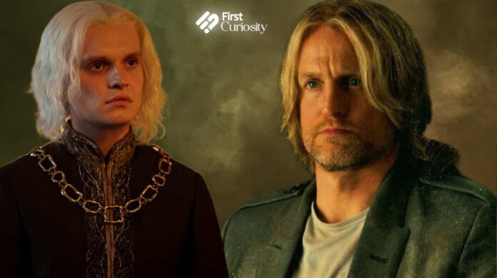 Tom Glynn-Carney and Haymitch Abernathy