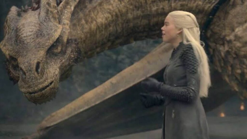 Rhaenyra Targaryen with her dragon