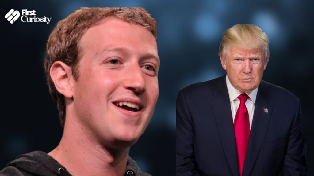 (L) Mark Zuckerberg and (R) Donald Trump 