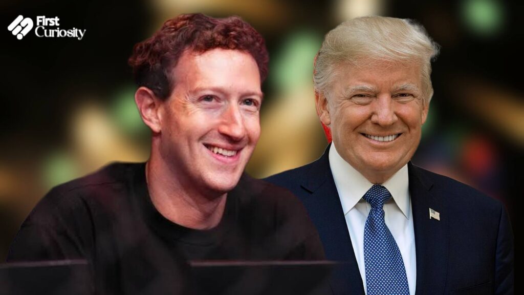 (L) Mark Zuckerberg and (R) Donald Trump 