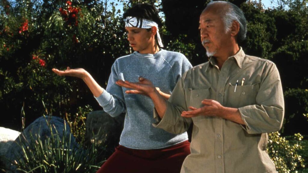 Ralph Macchio as Daniel Larusso and Pat Morita as Mr Miyagi (Image: Columbia Pictures)