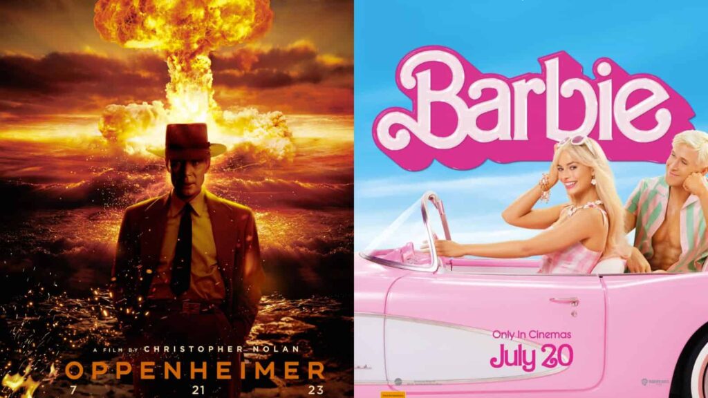 Poster for 'Oppenheimer' and 'Barbie'