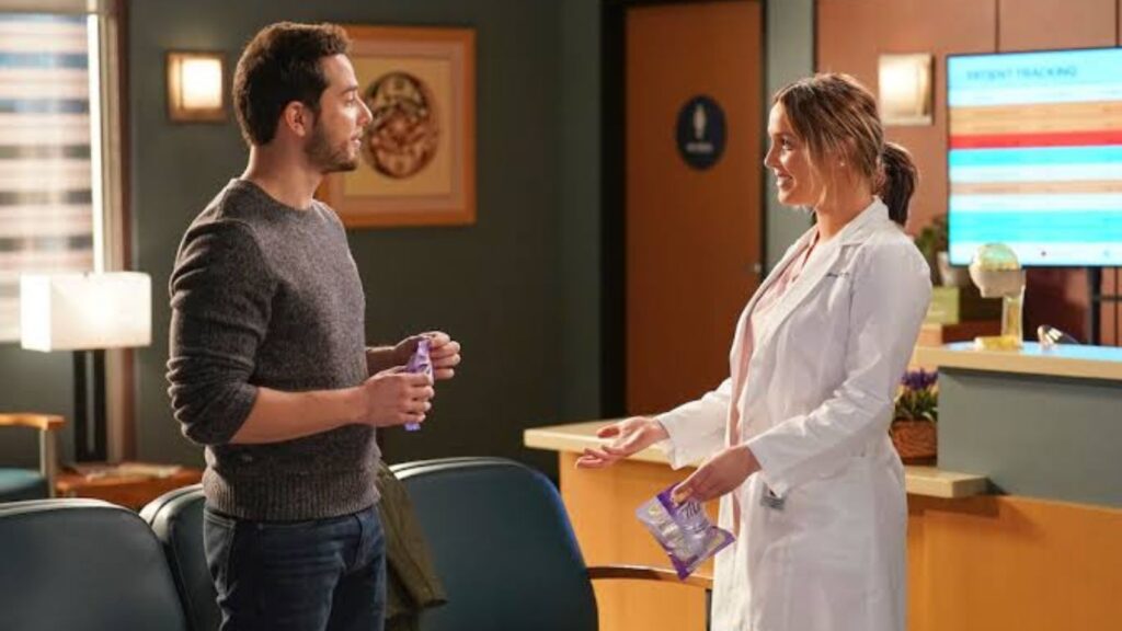 Skylar Astin and Camila Luddington in 'Grey's Anatomy' (Image: ABC)