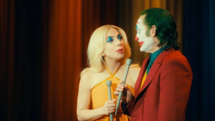 (L) Lady Gaga as Harley Quinn and (R)Joaquin Phoenix as Joker (Image: DC Studios/Warner Bros)