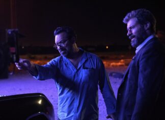 James Mangold and Hugh Jackman during 'Logan' shoot (Image: Marvel)