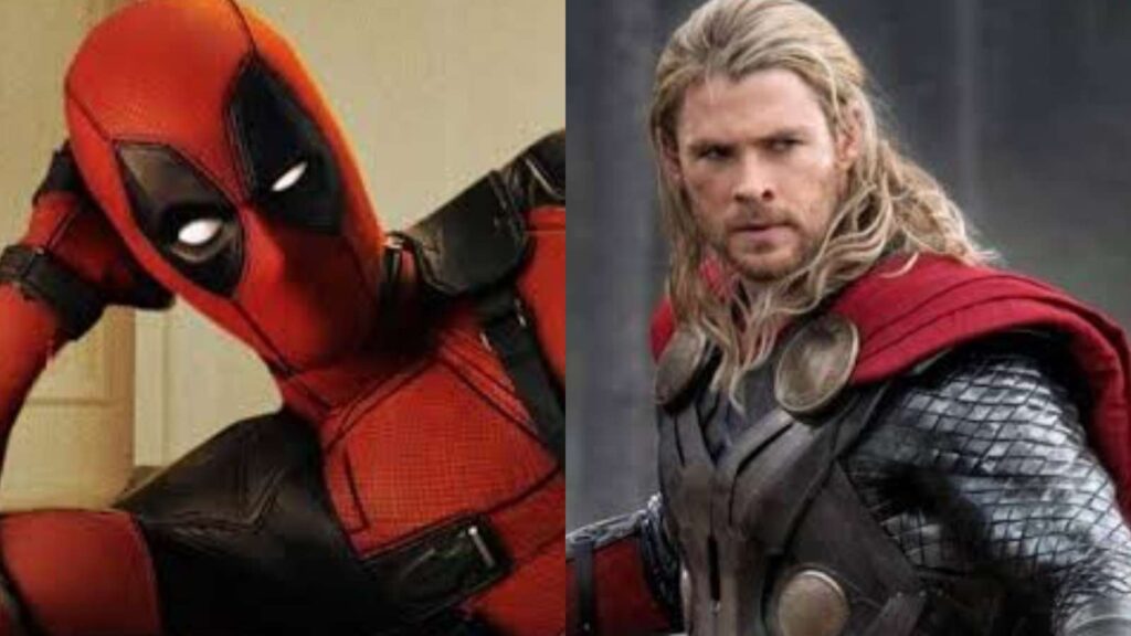 (L) Ryan Reynolds as Deadpool and (R) Chris Hemsworth as Thor (Image: Marvel)