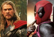 (L) Chris Hemsworth as Thor and (R) Ryan Reynolds as Deadpool (Image: Marvel)