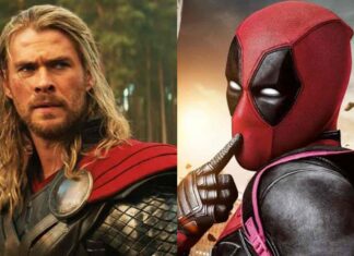 (L) Chris Hemsworth as Thor and (R) Ryan Reynolds as Deadpool (Image: Marvel)