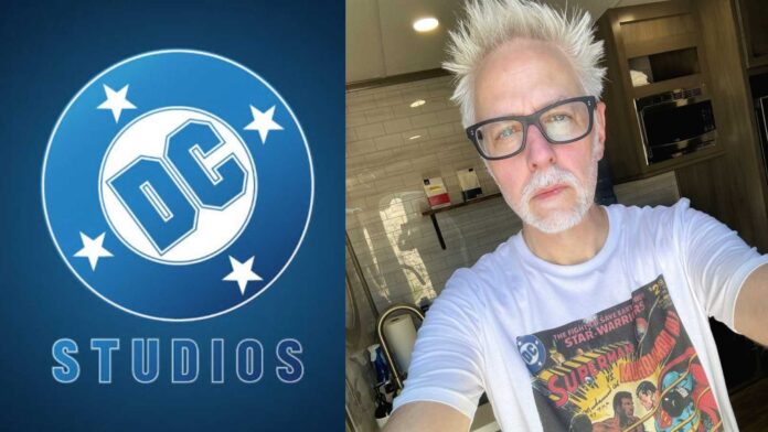 James Gunn with the new DCU logo (Image: DC Studios Instagram)