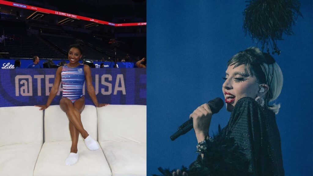 Simone Biles and Lady Gaga (Image: Instagram @simonbiles and @ladygaga 