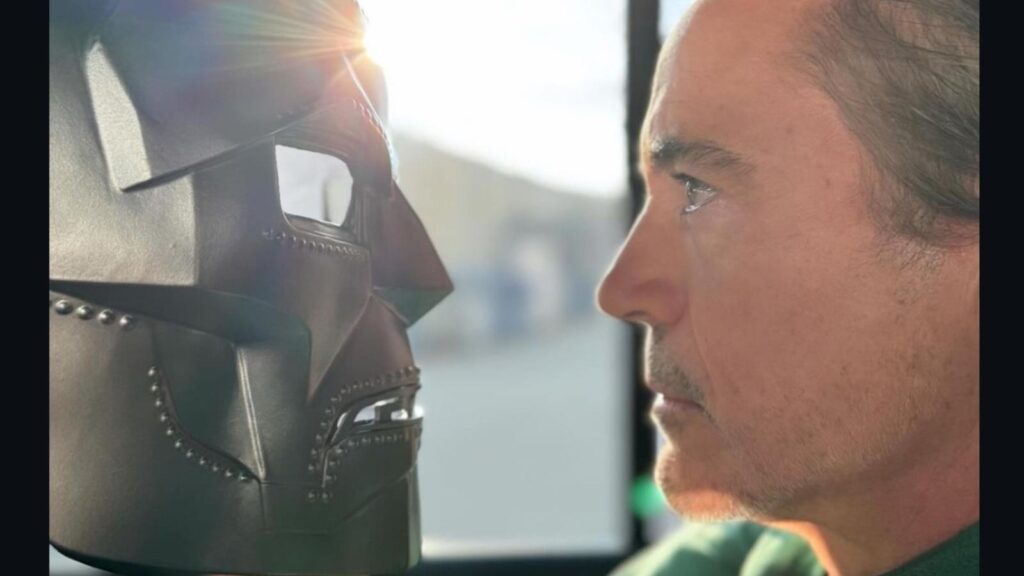 Robert Downey Jr's isntagram post with his Dr Doom mask (Image: Instagram/robertdowneyjr)