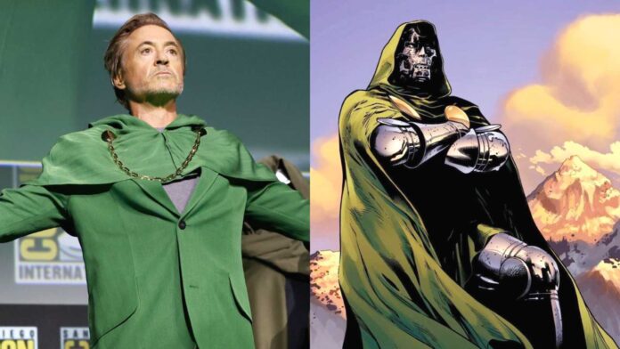 Robert Downey Jr. (L) and Doctor Doom (R) (Images: X/Marvel Comics)