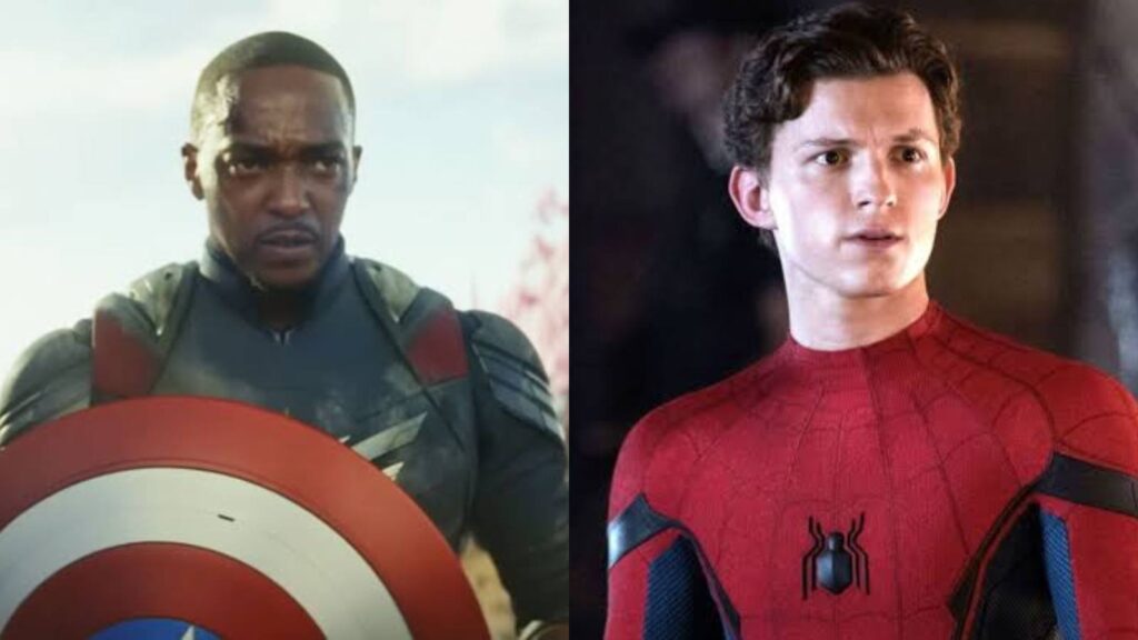 Anthony Mackie as Captain America (L) and Tom Holland as Spider-Man (R) (Image: Marvel) 