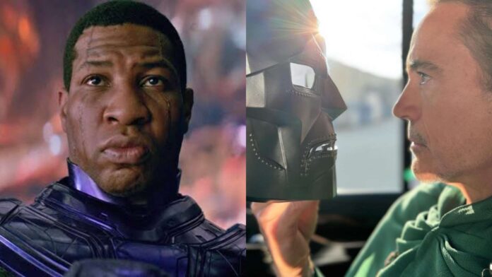 Jonathan Majors as Kang and Robert Downey Jr as Dr Doom (Image: Marvel)