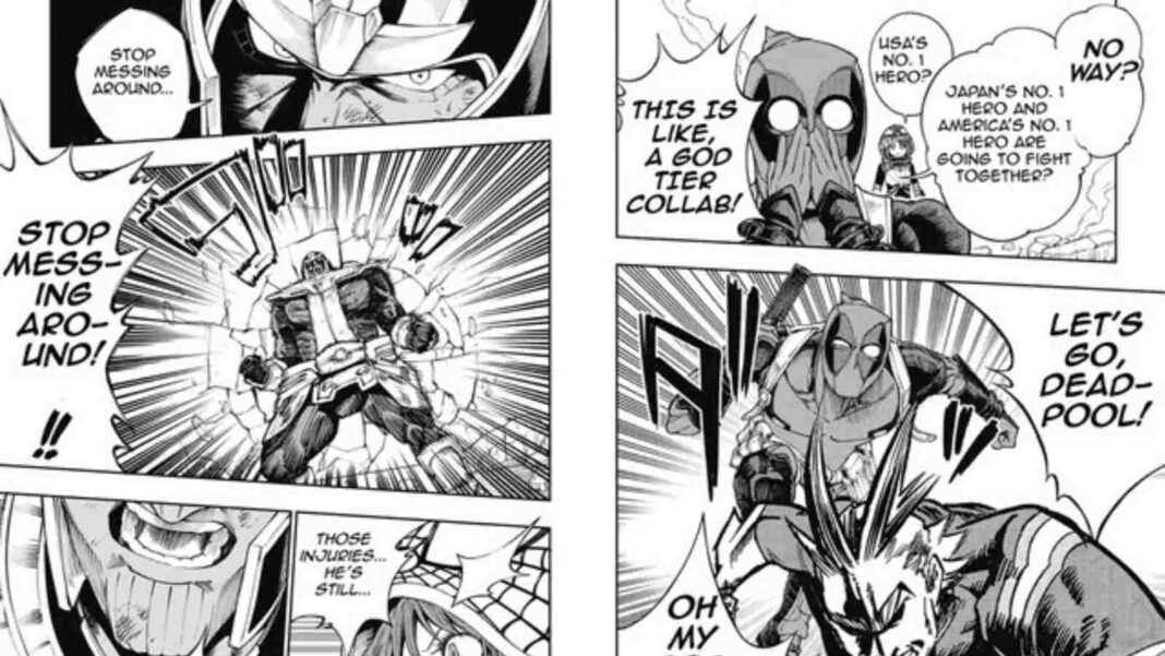 Deadpool First Panel How Did Deadpool Meet All Might From 'My Hero Academia'?