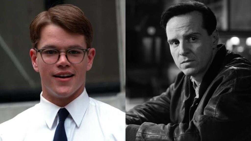 (L) Matt Damon in the talented Mr, Ripley and (R) Andrew Scott in Ripley (Image Mirage Enterprises, Timnic Films, Netflix)