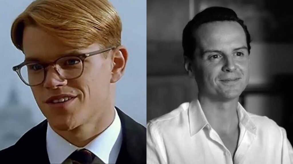 (L) Matt Damon in the talented Mr, Ripley and (R) Andrew Scott in Ripley (Image Mirage Enterprises, Timnic Films, Netflix)