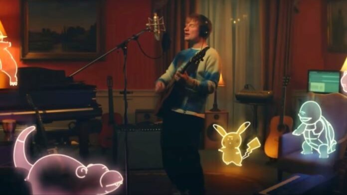 Ed Sheeran in 'Pokémon Celestial' video (Image: Ed Sheeran/YouTube)