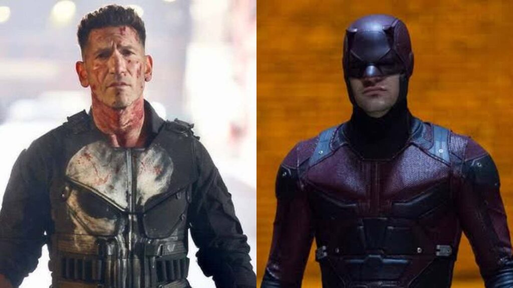 (L) Jon Bernthal as the Punisher and (R)  Charlie Cox as Daredevil (Image: Marvel)