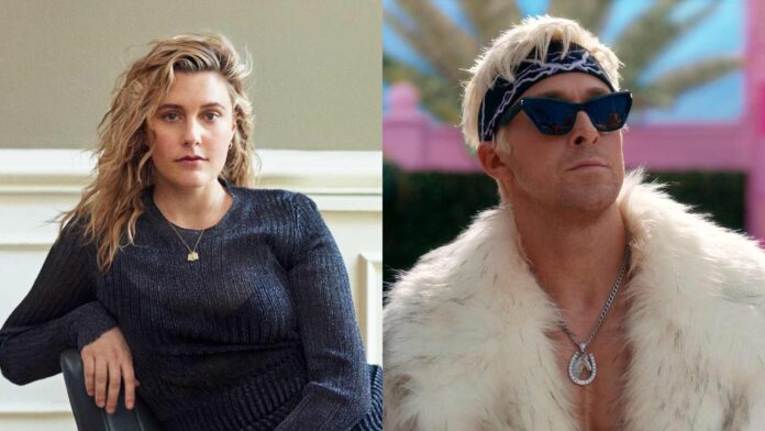 (L) Greta Gerwig and (R) Ryan Gosling as Ken