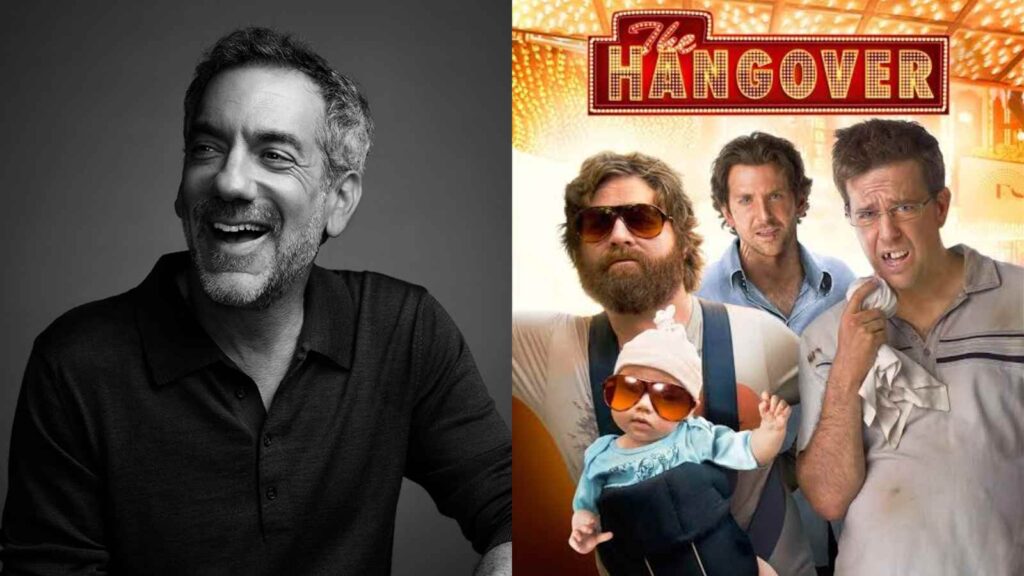 (L) Todd Phillips and (R) The Hangover poster (Image: Variety, Warner Bros)