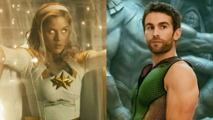 (L) Erin Moriarty as Starlight and (R) Chace Crawford as The Deep (Image: Amazon)