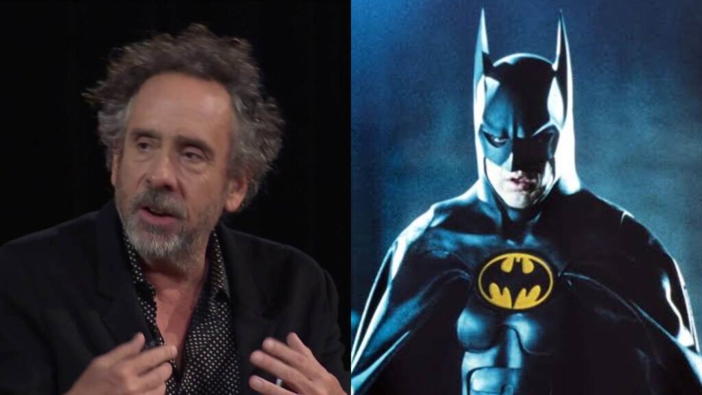 (L) Tim Burton and (R) Michael Keaton as Batman (Image: NY Times, Warner Bros)