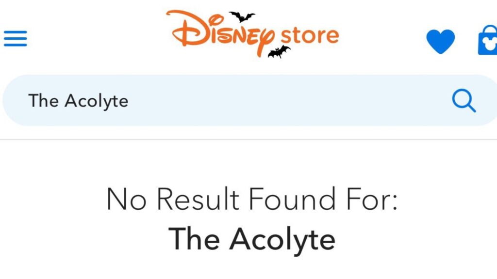 Search results for The Acolyte in the Disney Store website (Image: Disney)