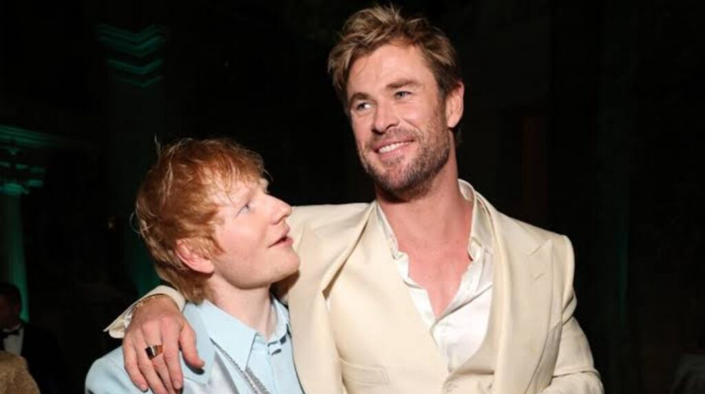 Ed Sheeran and Chris Hemsworth (Image: Vogue)