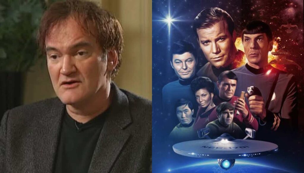 (L) Quentin Tarantino and (R) Star Trek (Image: Channel 4 News, NBC)