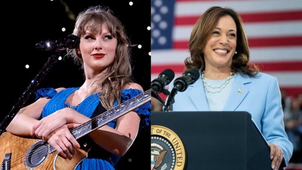 Taylor Swift and Kamala Harris (Image: Instagram @/taylorswift and @/kamalaharris)