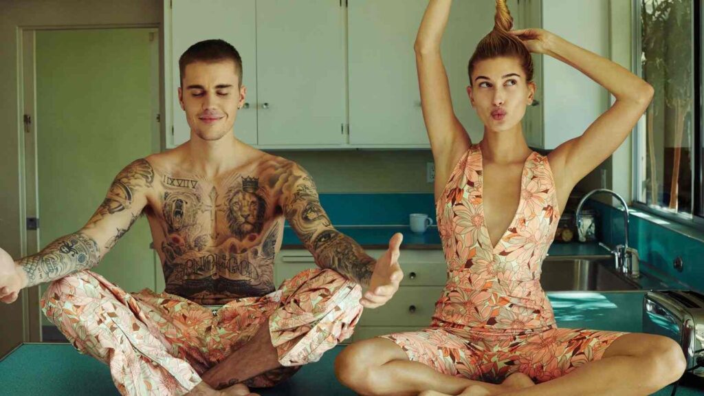 Justin and Hailey Bieber (Image: Vogue)