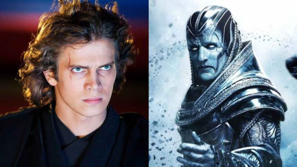 (L) Hayden Christensen in Star Wars and (R) Apocalypse in X-Men 2016 (Image: 20th Century Fox)