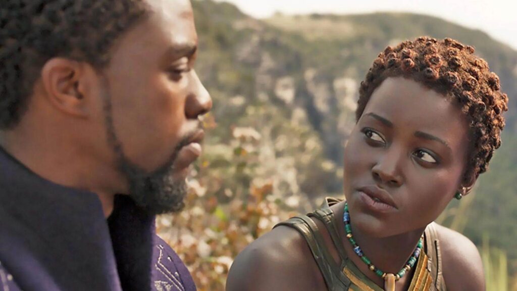 Chadwick Boseman and Lupita Nyong'o in 'Black Panther'