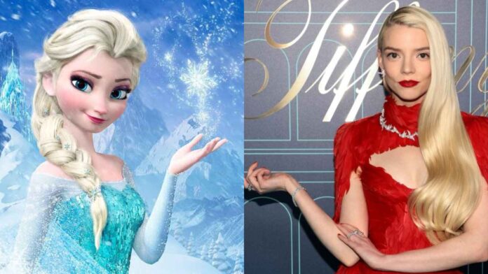 Elsa from 'Frozen and Anya Taylor-Joy (Image: Disney / Instagram @anyataylorjoy)