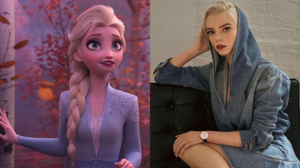 Elsa from 'Frozen and Anya Taylor-Joy (Image: Disney / Instagram @anyataylorjoy)