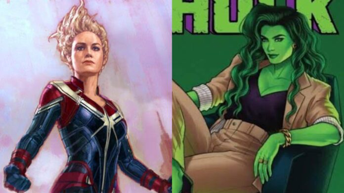 Captain Marvel and She-Hulk concept art (Image: Marvel)