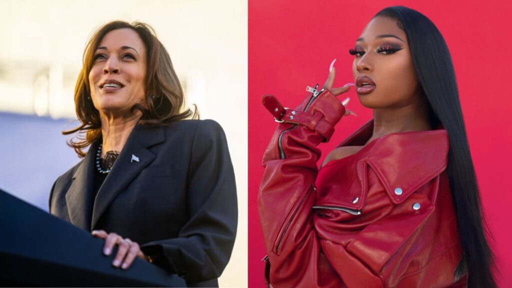 Kamala Harris and Megan Thee Stallion (Image: Elle and The New York Times)