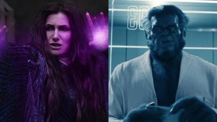 Kathryn Hahn as Agatha Harkness and Beast in the Marvels post credit scene (Image: Marvel)